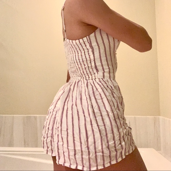 Hollister Striped Front Cut-Out Romper - Picture 5 of 9
